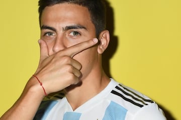 MOSCOW, RUSSIA - JUNE 12: Paulo Dybala of Argentina poses during the official FIFA World Cup 2018 portrait session at on June 12, 2018 in Moscow, Russia. (Photo by Michael Regan - FIFA/FIFA via Getty Images)
