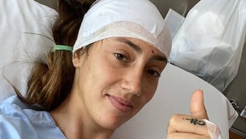 Virginia Torrecilla, jugadora del Atl&eacute;tico, tras ser operada de un tumor. 