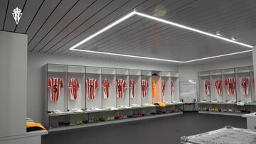 14-09-24. IMAGEN DEL VESTUARIO DEL SPORTING EN EL SARDINERO, PREPARADO PARA EL PARTIDO ANTE EL RACING.