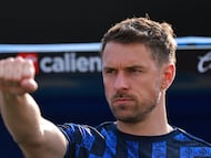 FILE PHOTO: Soccer Football - Liga MX - Pumas UNAM v Puebla - Estadio Olimpico Universitario Mexico 1968, Mexico City, Mexico - August 24, 2025 Pumas UNAM's Aaron Ramsey before the match REUTERS/Eloisa Sanchez/File Photo