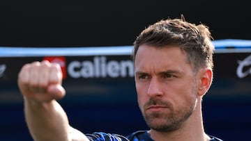 FILE PHOTO: Soccer Football - Liga MX - Pumas UNAM v Puebla - Estadio Olimpico Universitario Mexico 1968, Mexico City, Mexico - August 24, 2025 Pumas UNAM's Aaron Ramsey before the match REUTERS/Eloisa Sanchez/File Photo