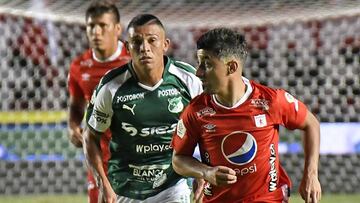 América y Deportivo Cali en un partido de Liga Águila.