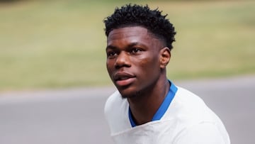 Aurélien Tchouameni, a su llegada a la concentración de la selección.