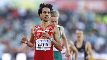 EUGENE, OREGON - JULY 17: Mohamed Katir of Team Spain competes in the Men's 1500m Semi-Final on day three of the World Athletics Championships Oregon22 at Hayward Field on July 17, 2022 in Eugene, Oregon. Steph Chambers/Getty Images/AFP
== FOR NEWSPAPERS, INTERNET, TELCOS & TELEVISION USE ONLY ==