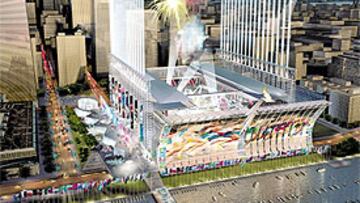 IMAGEN VIRTUAL. Recreación artística del futuro estadio olímpico de Nueva York.