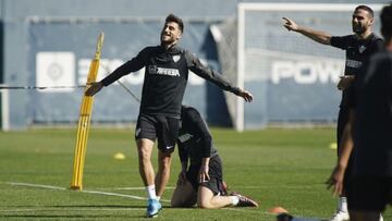 Luis Mu&ntilde;oz durante un entrenamiento.