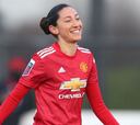 Christen Press anota su segundo tanto con el Manchester United