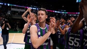 Tyler Kalinoski. Unicaja-Leyma Coruña.
Temporada 2024-2025.
Palacio de los Deportes Jose Maria Martin Carpena.