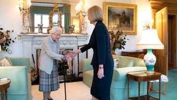 Britain's Queen Elizabeth II and new Conservative Party leader and Britain's Prime Minister-elect Liz Truss meet at Balmoral Castle in Ballater, Scotland, on September 6, 2022, where the Queen invited Truss to form a Government. - Truss will formally take office Tuesday, after her predecessor Boris Johnson tendered his resignation to Queen Elizabeth II. (Photo by Jane Barlow / POOL / AFP) (Photo by JANE BARLOW/POOL/AFP via Getty Images)