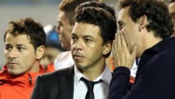 Gallardo, técnico de River, dirigió una sesión de entrenamiento sin los afectados.