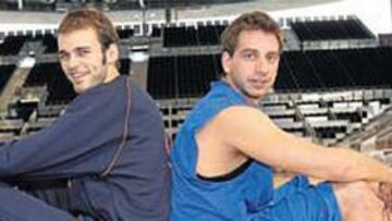 <b>AMIGOS Y RIVALES. </b>Miso (Fuenlabrada) y Sánchez (Estudiantes), a la espera del derby.