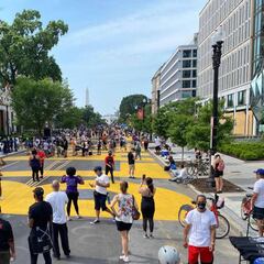 George Floyd: 'Black Lives Matter' on Washington DC street challenges Trump