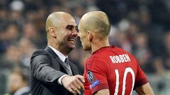Robben y Guardiola en su etapa en el Bayern de M&uacute;nich