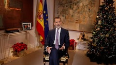 El Rey Felipe VI ofrece su tradicional discurso de Nochebuena desde el Palacio de la Zarzuela, a 24 de diciembre de 2021, en Madrid (Espa&ntilde;a).
 POOL
 24/12/2021
