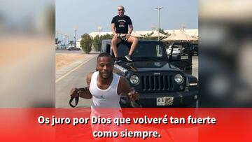 Evra, mientras tira de un 4x4: "Volveré tan fuerte como siempre"