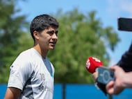SEATTLE, WASHINGTON - JUNE 14: Obed Vargas of Seattle Sounders faces the media during the Training/Press Conference ahead of their FIFA Club World Cup 2025 Group B match between Botafogo and Seattle Sounders at Sounders FC Clubhouse on June 14, 2025 in Seattle, Washington. Buda Mendes/Getty Images/AFP (Photo by Buda Mendes / GETTY IMAGES NORTH AMERICA / Getty Images via AFP)