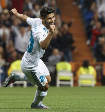 2-0. Marco Asensio celebró el segundo gol.