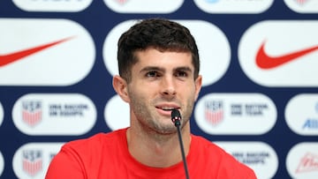 Soccer Football - FIFA World Cup Qatar 2022 - United States Press Conference - Al Gharafa SC Stadium, Al Rayyan, Qatar - November 16, 2022   Christian Pulisic of the U.S. during the press conference REUTERS/Ibraheem Al Omari