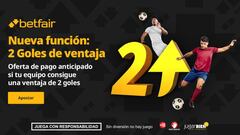 ¡Nueva función en Betfair: 2 goles de ventaja!