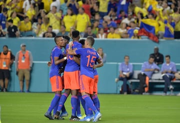 Brasil y Colombia empataron 2-2 en el Hard Rock Stadium. Luis Fernando Muriel anotó doblete, Neymar y Casemiro marcaron para el rival.