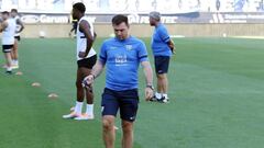 Pablo Guede durante elentrenamiento de este viernes.