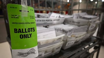 Mail in ballots are seen at the Los Angeles Viuty Registrars vote by mail operation center in City of Industry, California, on November 4, 2022, for the midterm elections on November 8. (Photo by Robyn BECK / AFP) (Photo by ROBYN BECK/AFP via Getty Images)