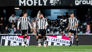 GOL 1-0, LUIS MUÑOZ, PLAYER OF FC CARTAGENA DURING THE MATCH, FC Cartagena vs Real Sporting de Gijon, regular Hypermotion league match Cartagonova stadium, Cartagena, Region of Murcia Spain, December 09 2024.