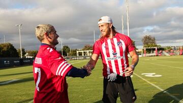 Antoine Griezmann, Koke, Marcos Llorente y Mario Hermoso convivieron con jugadores de los San Francisco 49ers.