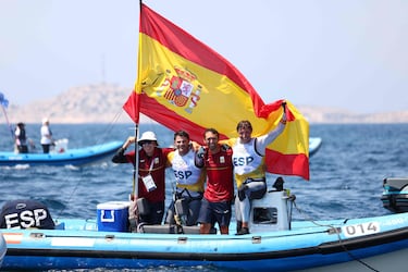 La pareja de 49er formada por Diego Botín y Florian Trittel le ha dado, el primer oro para España