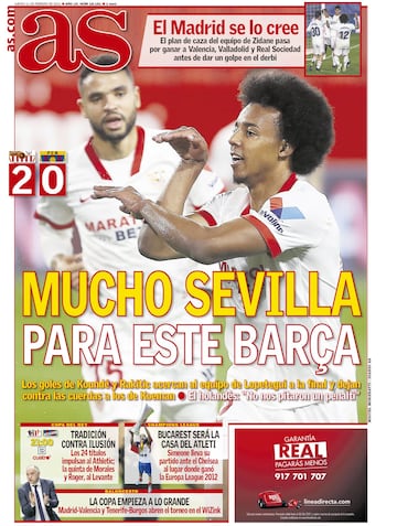 "Mucho Sevilla para este Barça"... las portadas deportivas de hoy