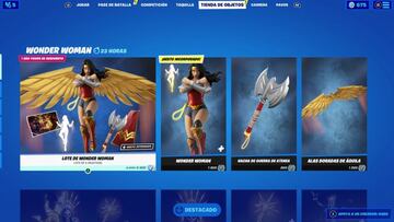 Tanto el skin Wonder Woman como sus accesorios aparecen en la secci&oacute;n &quot;Wonder Woman&quot; de la tienda
