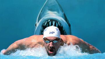 Michael Phelps nadará contra un tiburón.