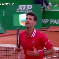 La celebración de Djokovic tras ganar su primer partido en dos meses