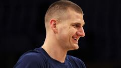 LOS ANGELES, CALIFORNIA - MAY 20: Nikola Jokic #15 of the Denver Nuggets warms up before playing against the Los Angeles Lakers in game three of the Western Conference Finals at Crypto.com Arena on May 20, 2023 in Los Angeles, California. NOTE TO USER: User expressly acknowledges and agrees that, by downloading and or using this photograph, User is consenting to the terms and conditions of the Getty Images License Agreement.   Harry How/Getty Images/AFP (Photo by Harry How / GETTY IMAGES NORTH AMERICA / Getty Images via AFP)