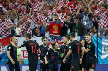 1-1. Ivan Perisic celebró el gol del empate.