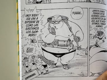 El tono humorístico de Toriyama no falta. La fina ironía de llamar "Swimmers" a un grupo que vive en pleno desierto te hace esbozar una sonrisa. Su peculiar forma de actuar es una de las claves del manga.