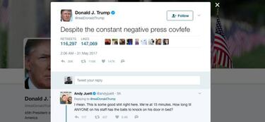 Donald Trump rompe Internet
con su palabra covfefe
