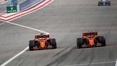 16 LECLERC Charles (mco), Scuderia Ferrari SF90, 05 VETTEL Sebastian (ger), Scuderia Ferrari SF90, action during 2019 Formula 1 FIA world championship, Bahrain Grand Prix, at Sakhir from march 29 to 31 - Photo Florent Gooden / DPPI *** Local Caption *** .