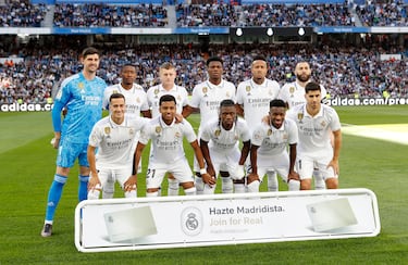 El once inicial del Real Madrid ante el Real Valladolid. 