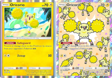 pokemon tcg pocket guardianes celestiales oricorio estilo animado tipo electrico
