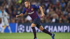 Arthur Melo of FC Barcelona during the match between FC Barcelona vs Inter de Milan. UEFA Champions League, Group Stage, Group B, date 3, 2018-2019 season. Camp Nou Stadium. Barcelona, Spain - 24 OCT 2018.