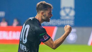 El espa&ntilde;ol Javi Hern&aacute;ndez celebra un gol con Odisha FC en la Superliga india (ISL). 