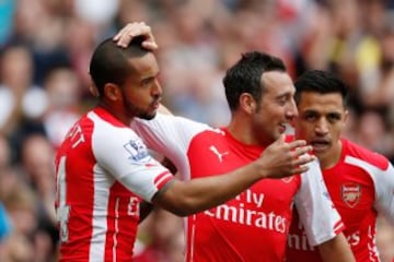 Alexis Sánchez celebró con Arsenal ante el WBA en la última fecha de la Premier.  