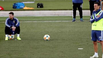 Messi entrena con normalidad en Madrid