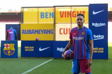 Presentación de Aubameyang como nuevo jugador del Fútbol Club Barcelona.