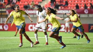 Partido del Sudamericano Femenino Sub 20 entre Colombia y Venezuela.