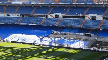 Así se encuentra el Santiago Bernabéu a dos días de su estreno. El club blanco jugará el 12 de septiembre frente al Celta de Vigo.