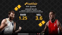 Real Madrid vs. Armani Milán: horario, dónde ver, pronósticos, estadísticas y clasificación
