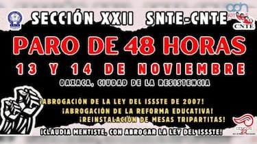 CNTE anuncia bloqueos para El Buen Fin 2025: dónde, cuándo y a qué hora serán las movilizaciones