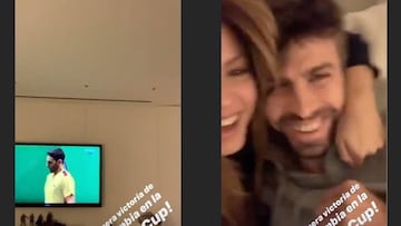 El cariñoso abrazo de Shakira y Piqué para celebrar la victoria de Colombia en la Davis